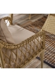 Joy Rattan Puflu Bahçe Balkon Takımı 3+1+1+Camlı Masa Cappuccino